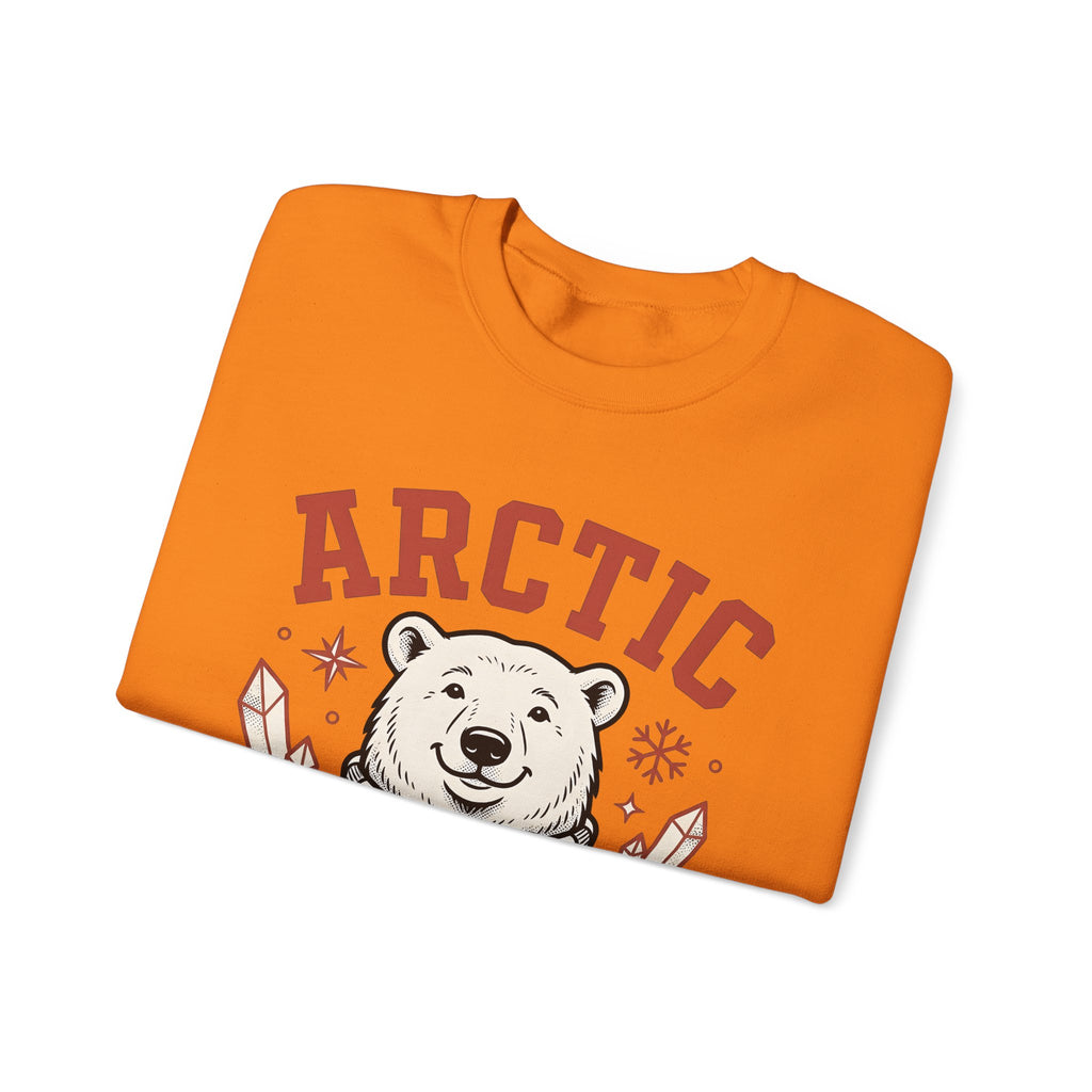 White Bear Sweatshirt Christmas Cold Season Gift Women Comic Sweatshirt Polar Bear Sweatshirt Winter Fan Cartoon Sweatshirt Frost Graphic Retro Ice Crystals
