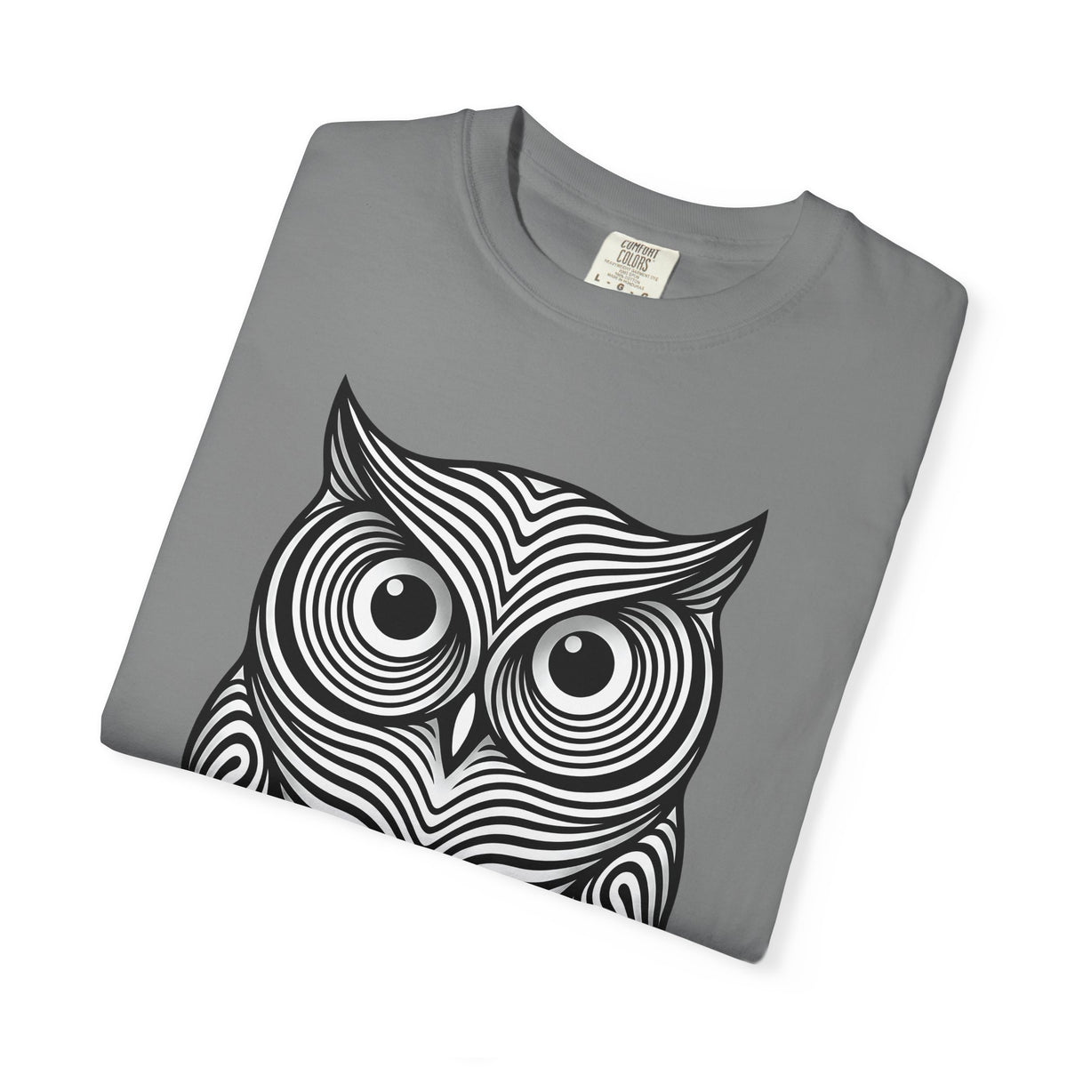 Owl Art T-Shirt Animal Wildlife Gift Women Abstract T-Shirt Hoot T-Shirt Animal Fan Nature Graphic T-Shirt Flat Motif T-Shirt