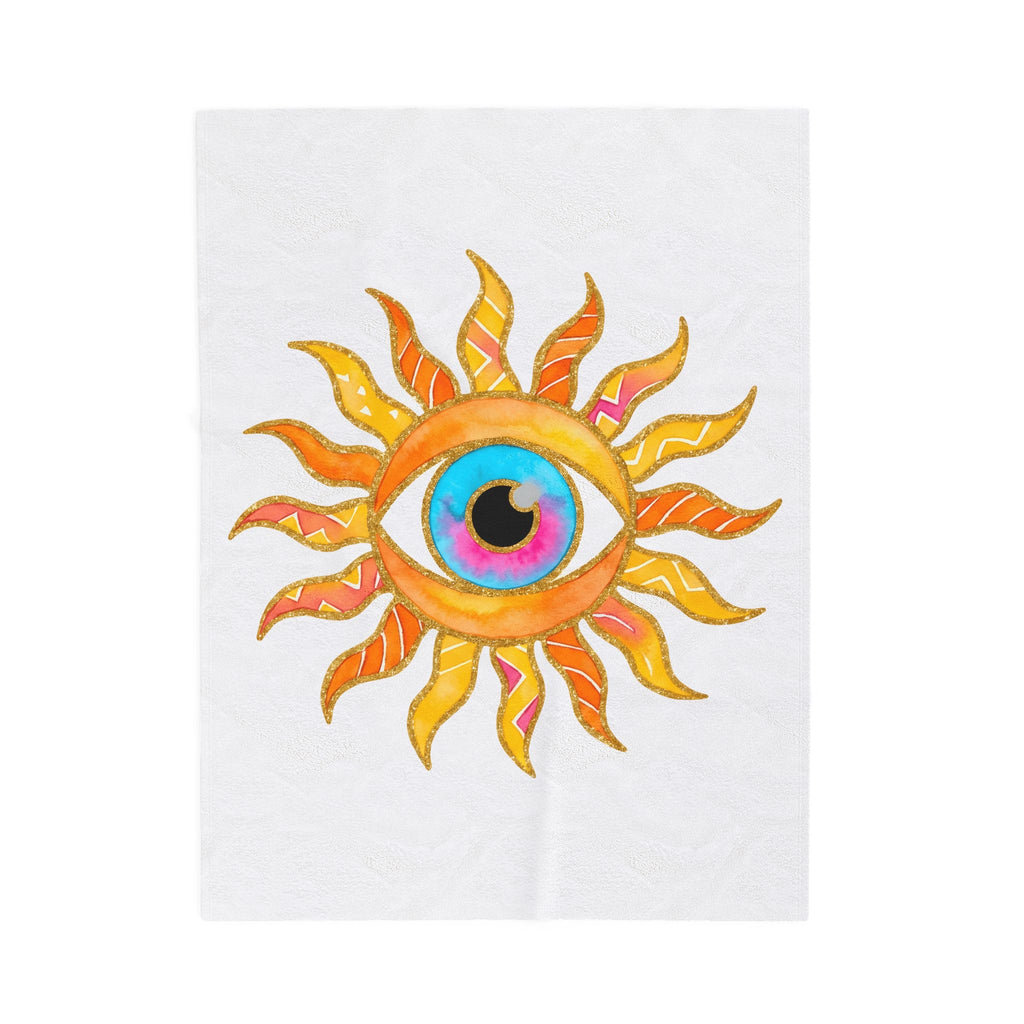 Sun Eye Blanket Boho Wellness Gift Women Minimalist Blanket Sun Blanket