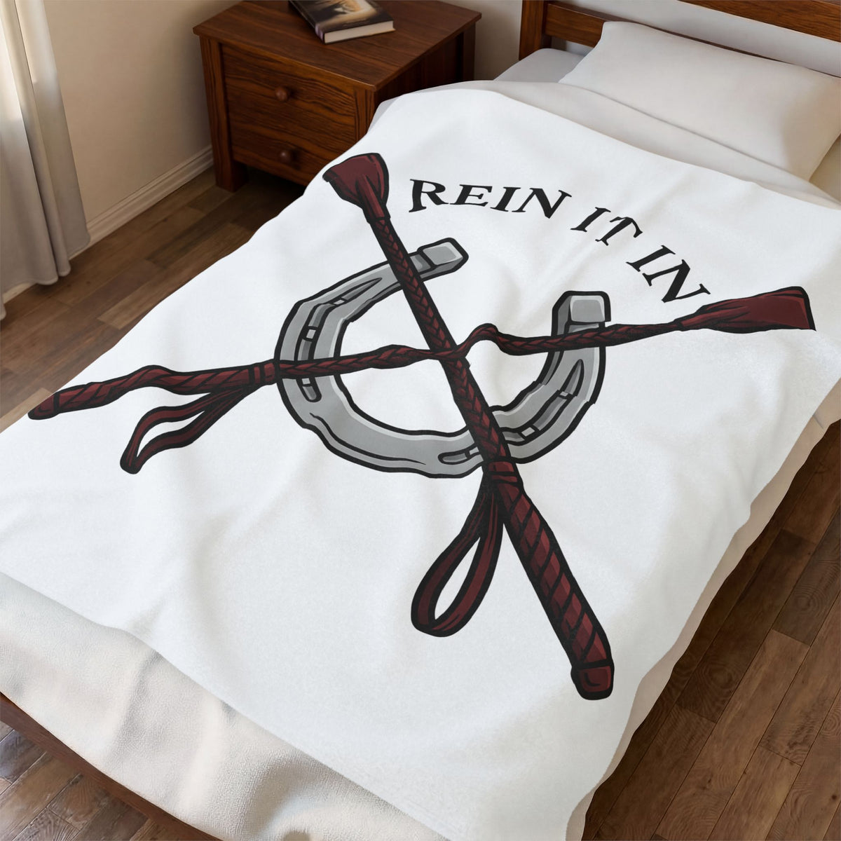 Riding Crop Horseshoe Blanket Equestrian Horse Gift Women Cartoon Blanket Horseshoe Blanket Equestrian Enthusiast Comic Blanket Equine Graphic