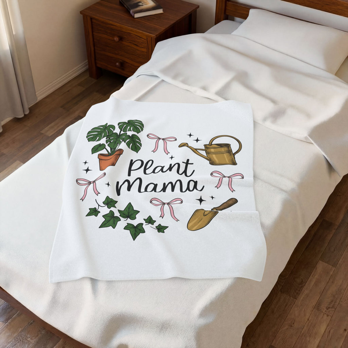 Houseplant Pot Blanket Plant Mom Garden Gift Women Sketch Blanket Planter Blanket Gardener Enthusiast Drawing Graphic Gardening Illustration Retro