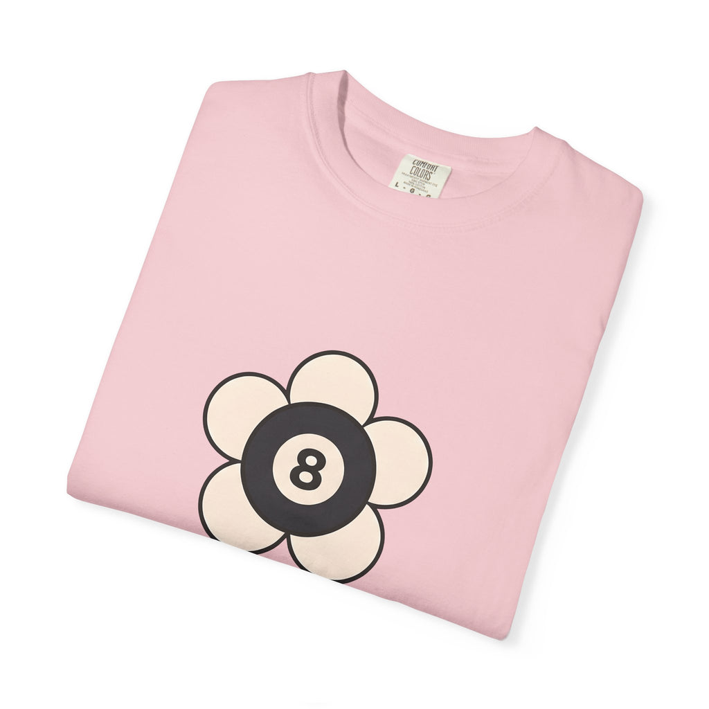 Eight Ball Flower Billiards Plants Gift Modern Magic Flower Pool Fan Artistic Floral Antique T-Shirt