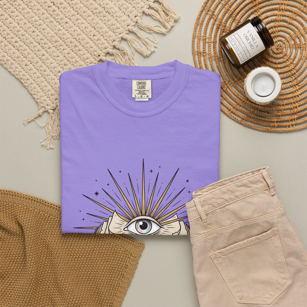 Magic Eye Journal T-Shirt Boho Chic Metaphysical Gift Women Ink T-Shirt Stereogram T-Shirt Hippie Enthusiast Tattoo T-Shirt Spiritual Graphic Retro