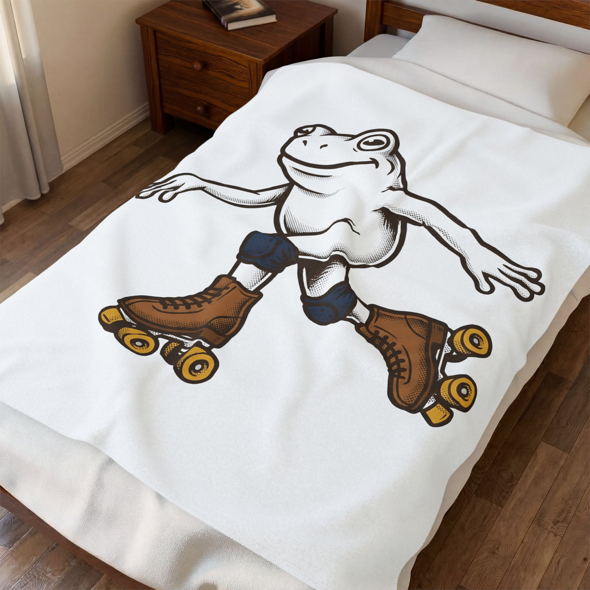 Skating Frog Blanket Sports Wildlife Gift Women Comic Blanket Toad Blanket Athlete Fan Cartoon Blanket Animal Graphic Vintage Pads Blanket