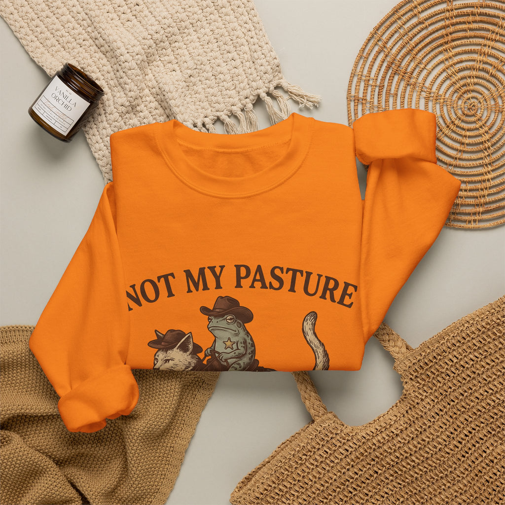 Ranch Cat Sweatshirt Cat Frontier Gift Women Distressed Sweatshirt Kitty Sweatshirt Feline Fan Vintage Sweatshirt Western Graphic Heritage Hoppy Frog Sweatshirt