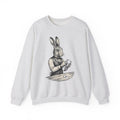 Rabbit Bartender Sweatshirt Animal Bar Gift Women Vintage Sweatshirt Bunny Sweatshirt Pet Fan Retro Sweatshirt Pub Graphic Hand Drawn Playing Card Sweatshirt