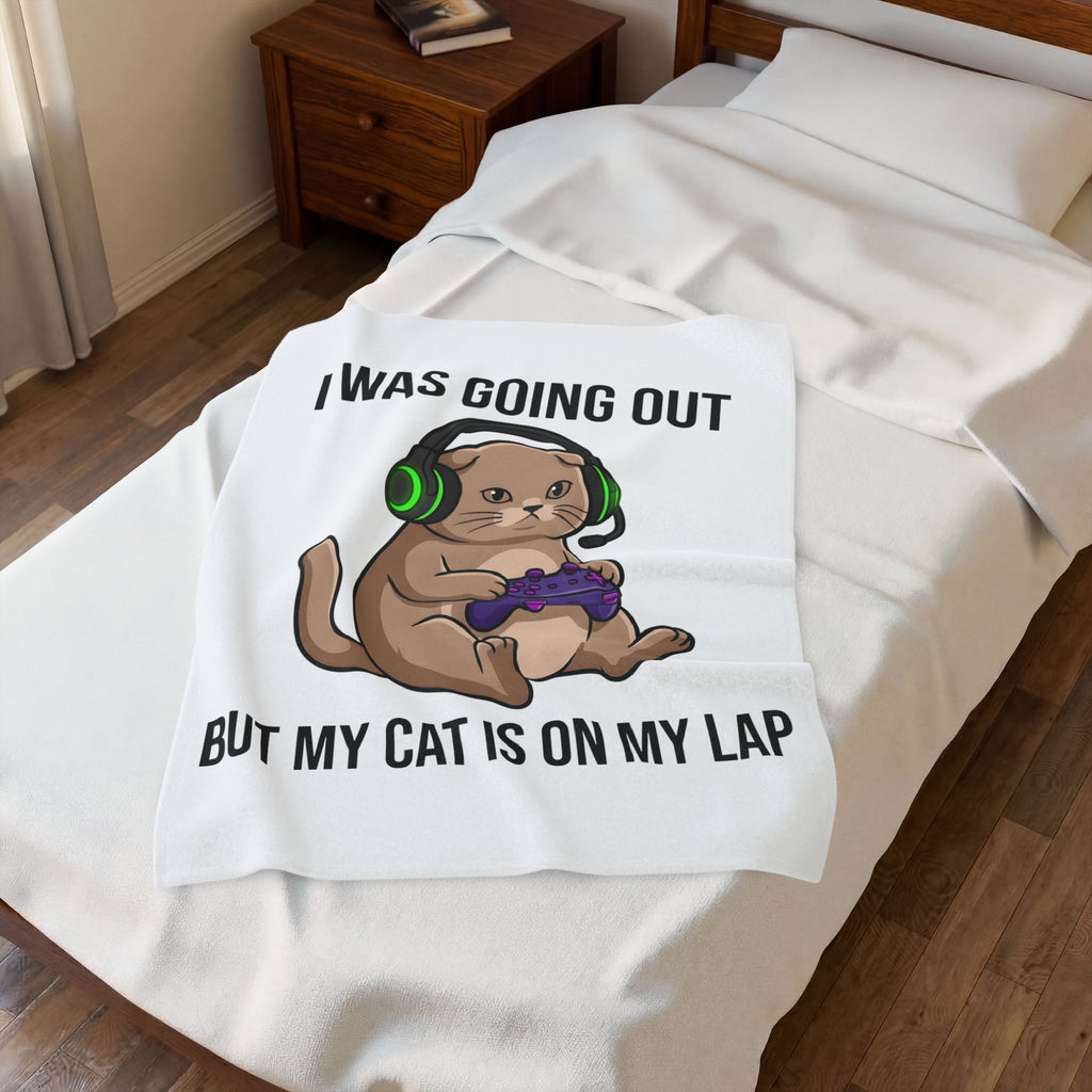 Gamer Cat Blanket Cat Gaming Gift Women Cartoon Blanket Kitty Blanket Feline Fan Comic Blanket Gamer Graphic Kawaii Headset Blanket