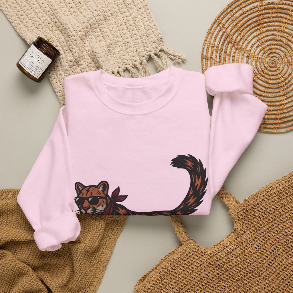 Pussycat Kerchief Sweatshirt Cowgirl Creatures Gift Women Striking Sweatshirt Cat Bandana Sweatshirt Rodeo Fan Vintage Graphic Sweatshirt Nostalgic Eyewear