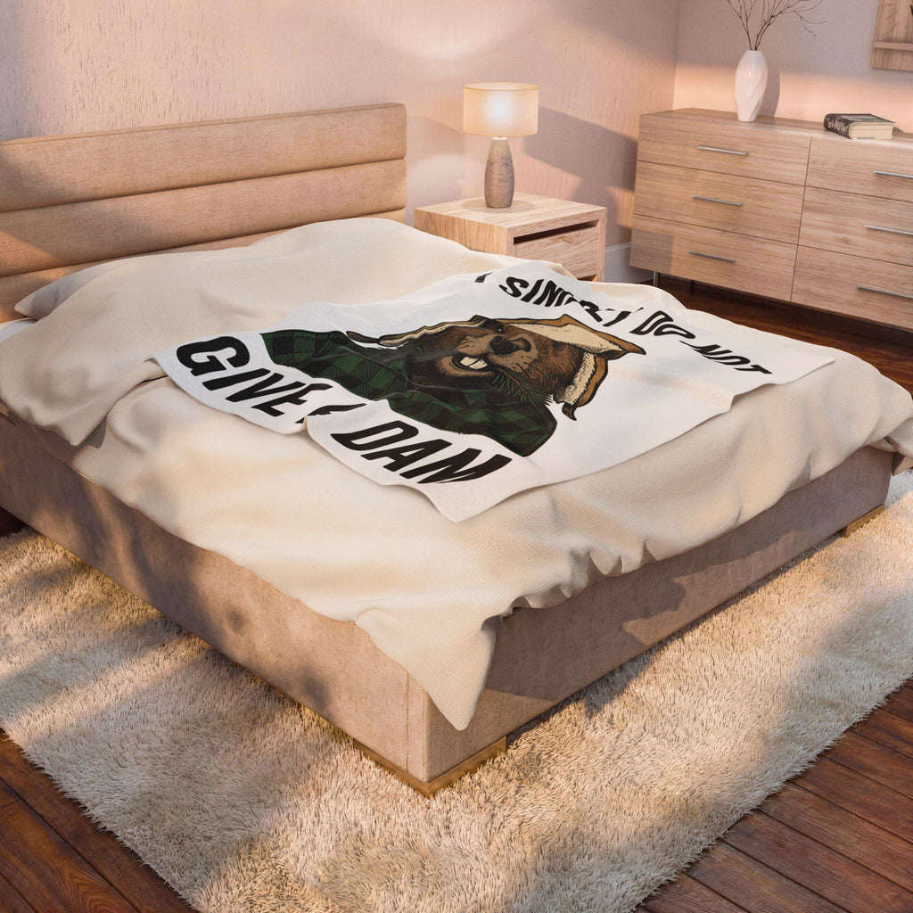 Beaver Woodsman Blanket Funny Wildlife Gift Women Comic Blanket Beaver Blanket Humor Fan Cartoon Blanket Animal Graphic Retro Checkered Blanket