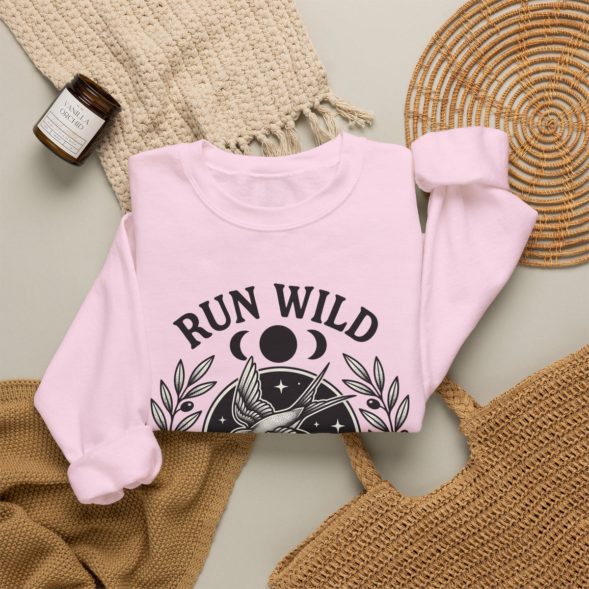 Female Bird Illustration Sweatshirt Sports Activities Jogging Gift Women Hippie Sweatshirt Bird Sweatshirt Athlete Enthusiast Bohemian Sweatshirt Runner