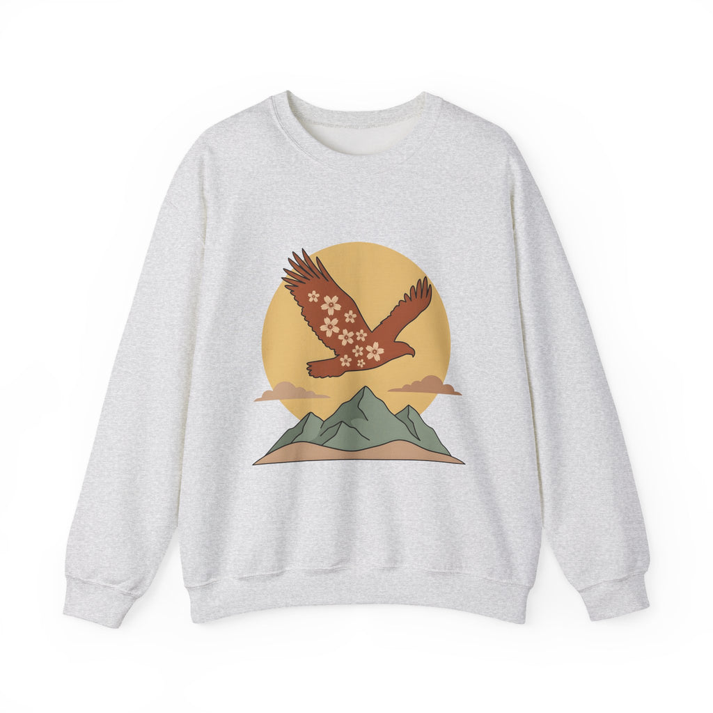 Floral Eagle Sweatshirt Boho Chic Nature Gift Women Boho Sweatshirt Bird Sweatshirt Bohemian Fan Tribal Graphic Sweatshirt Minimalist Mountains Sweatshirt