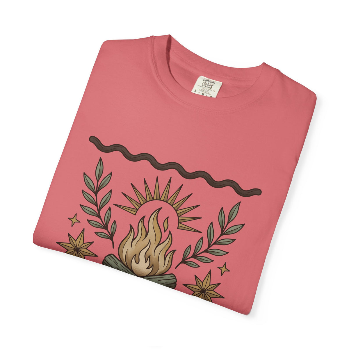 Campfire Art T-Shirt Boho Chic Adventure Gift Women Southwestern T-Shirt Bonfire T-Shirt Bohemian Fan Tribal T-Shirt Explorer Graphic Handmade