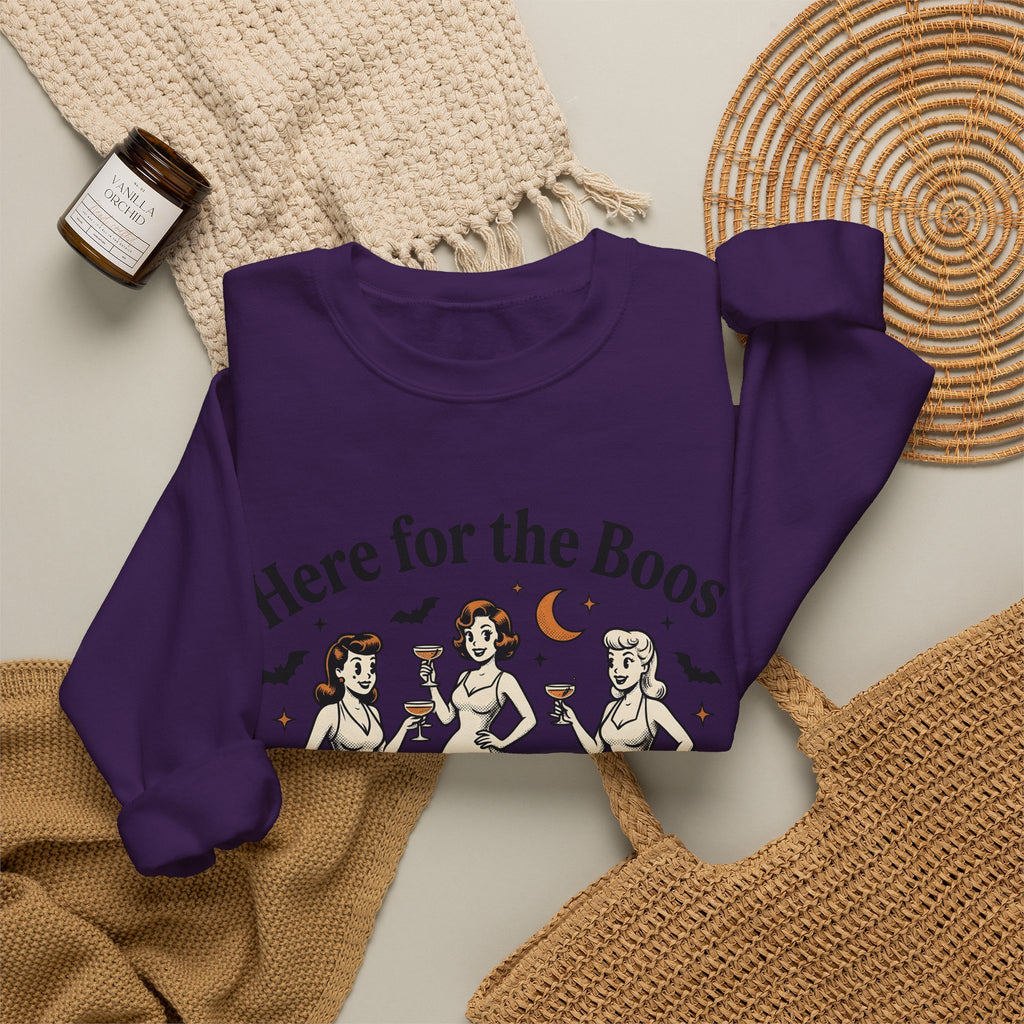 Vintage Ghost Ladies Sweatshirt Halloween Celebration Gift Women Retro Sweatshirt Ghostly Sweatshirt Horror Fan Spooky Sweatshirt Party Graphic Design Graphic