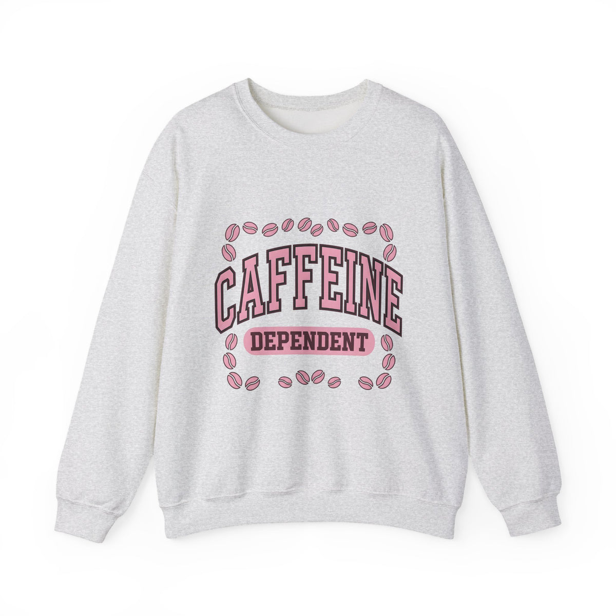 Coffee Beans Sweatshirt Coffee Humor Gift Women Bold Sweatshirt Coffee Sweatshirt Caffeine Fan Coffee Art Sweatshirt Funny Graphic Retro Pink Accent Sweatshirt