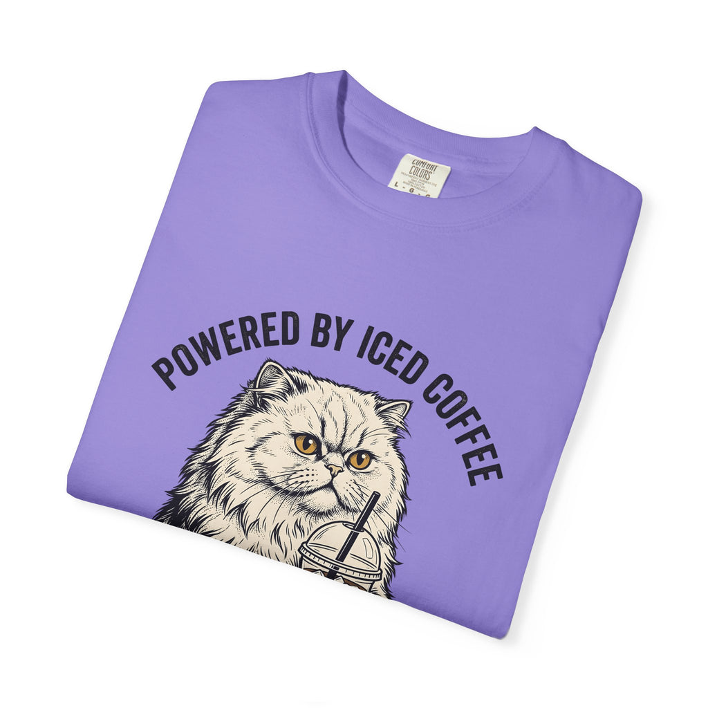 Persian Cat Coffee T-Shirt Coffee Animals Gift Women Hand Drawn T-Shirt Persian Cat T-Shirt Coffee Fan Illustrated T-Shirt Pet Graphic Vintage Iced