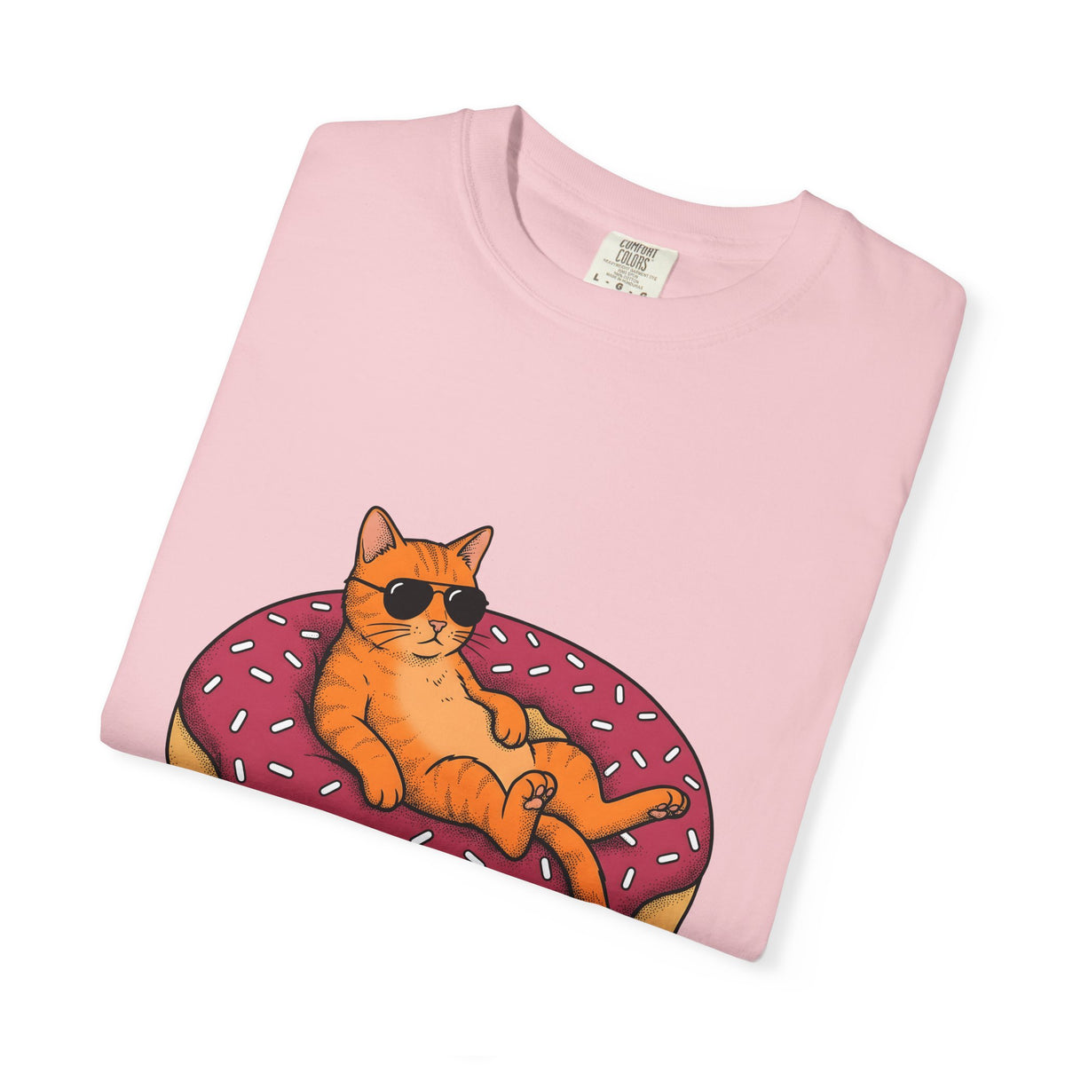 Feline Donut T-Shirt Cat Cuisine Gift Women Animated T-Shirt Cat T-Shirt Cat Fan Kitty T-Shirt Food Graphic Classic Glasses T-Shirt