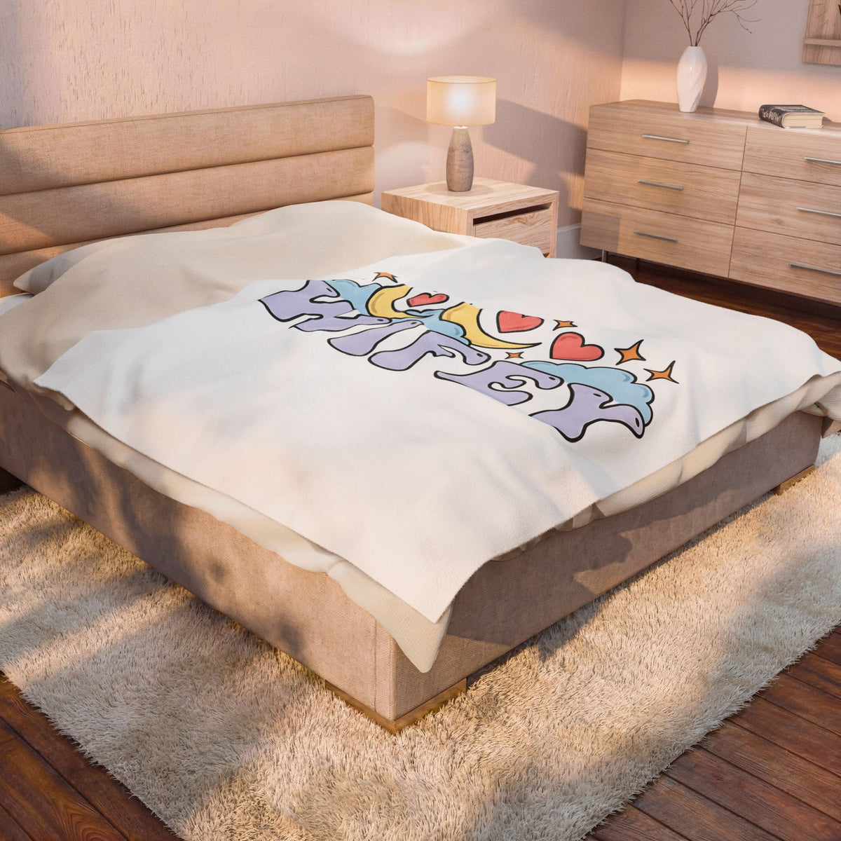 Moon Love Clouds Blanket Mom Wedding Gift Women Fairy Tale Blanket Lunar Blanket Mother Enthusiast Mythical Blanket Bridal Graphic Vintage Sparkle