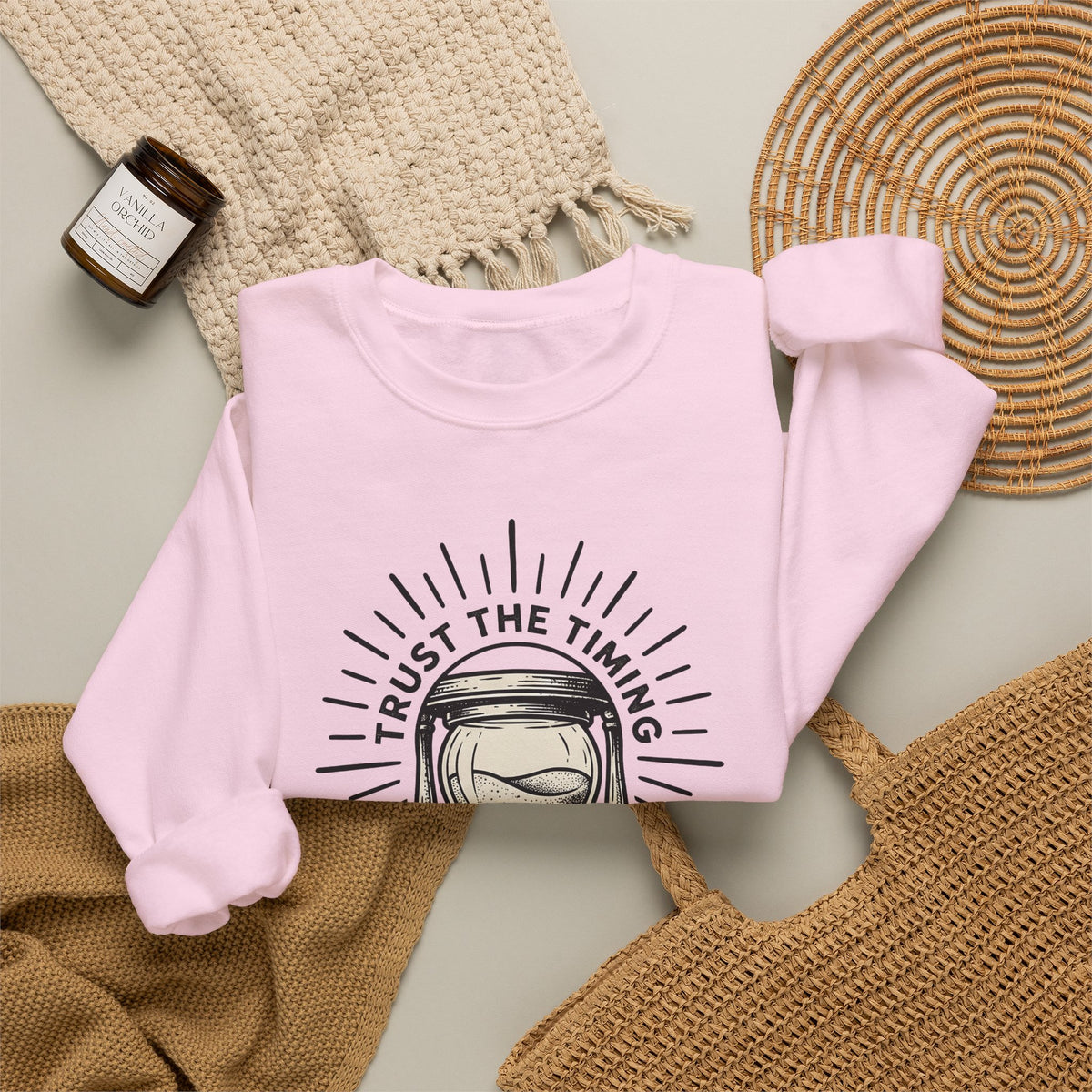 Hourglass Sweatshirt Boho Chic Spiritual Gift Women Tattoo Sweatshirt Sandtimer Sweatshirt Bohemian Enthusiast Ink Sweatshirt Mystical Graphic Vintage Stars
