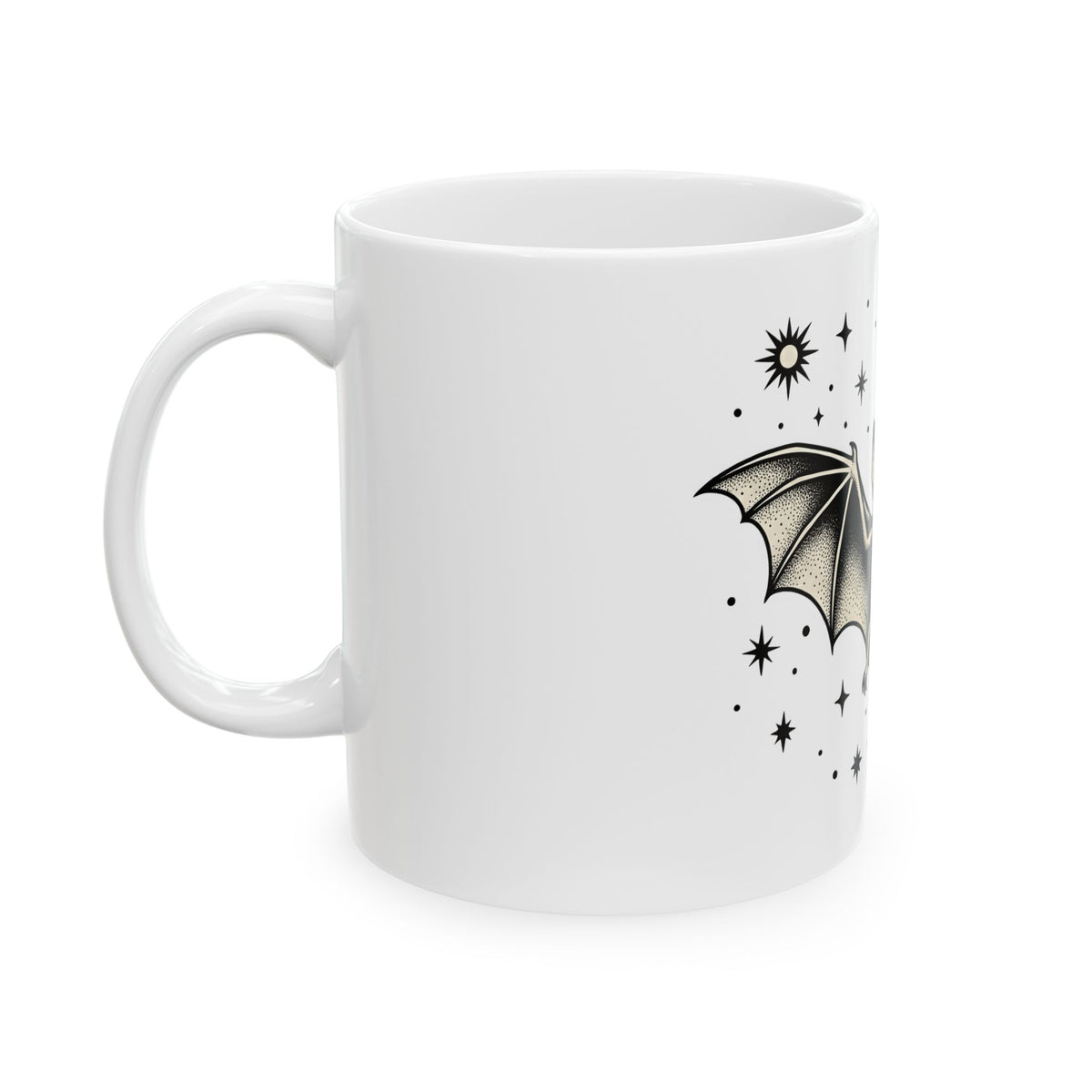 Bat Clipart Mug Cottagecore Dark Art Gift Women Old School Mug Flying Bat Mug Cottage Fan Retro Mug Gothic Graphic Doodle Twinkle