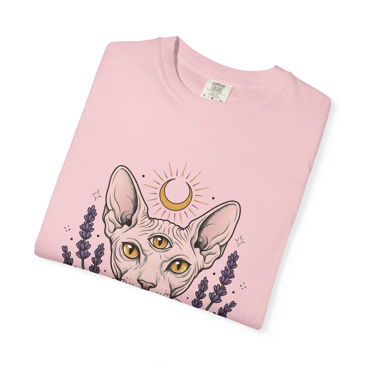 Sphynx Cat T-Shirt Boho Chic Metaphysical Gift Women Line Art T-Shirt Hairless Cat T-Shirt Bohemian Fan Minimalist T-Shirt Spiritual Graphic Folk