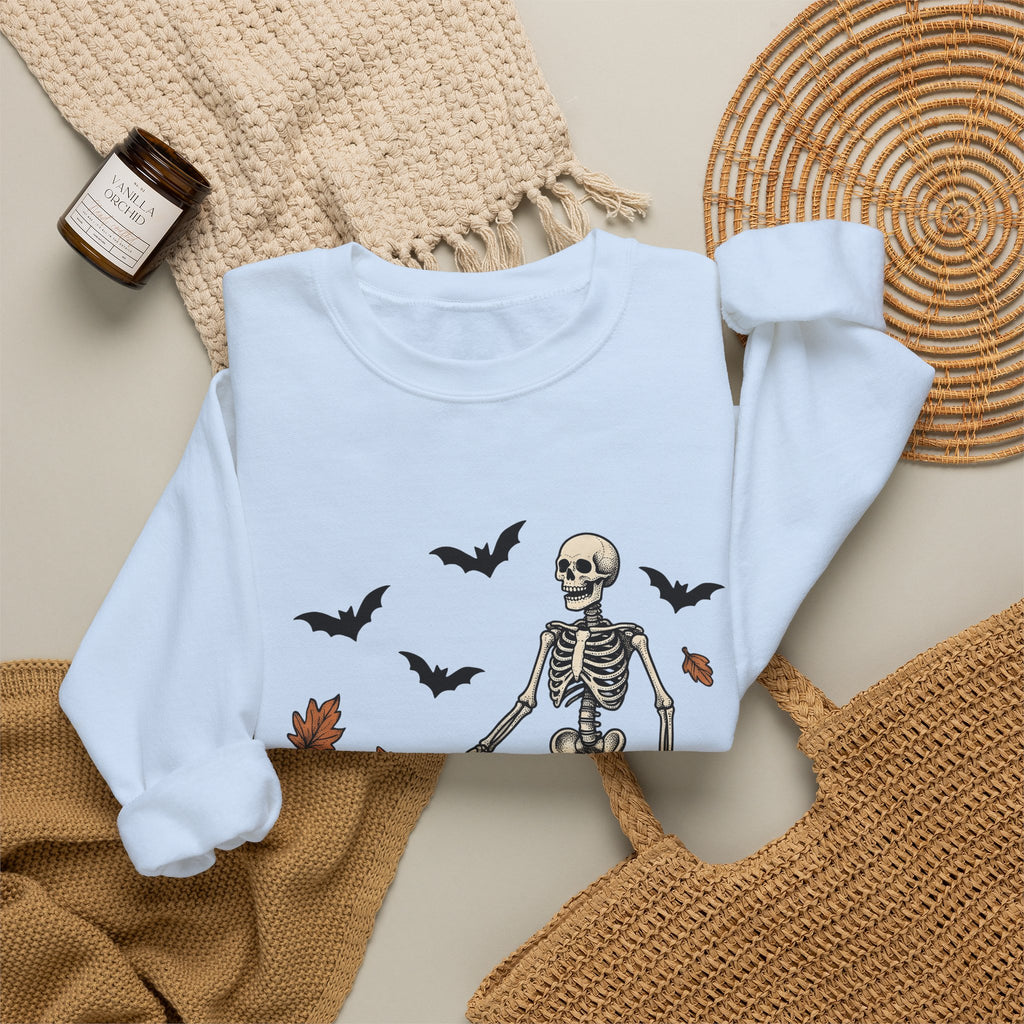 Dog Skeleton Costume Sweatshirt Halloween Animals Gift Women Scary Sweatshirt Dog Skeleton Sweatshirt Horror Fan Spooky Sweatshirt Creature Graphic Hand Drawn