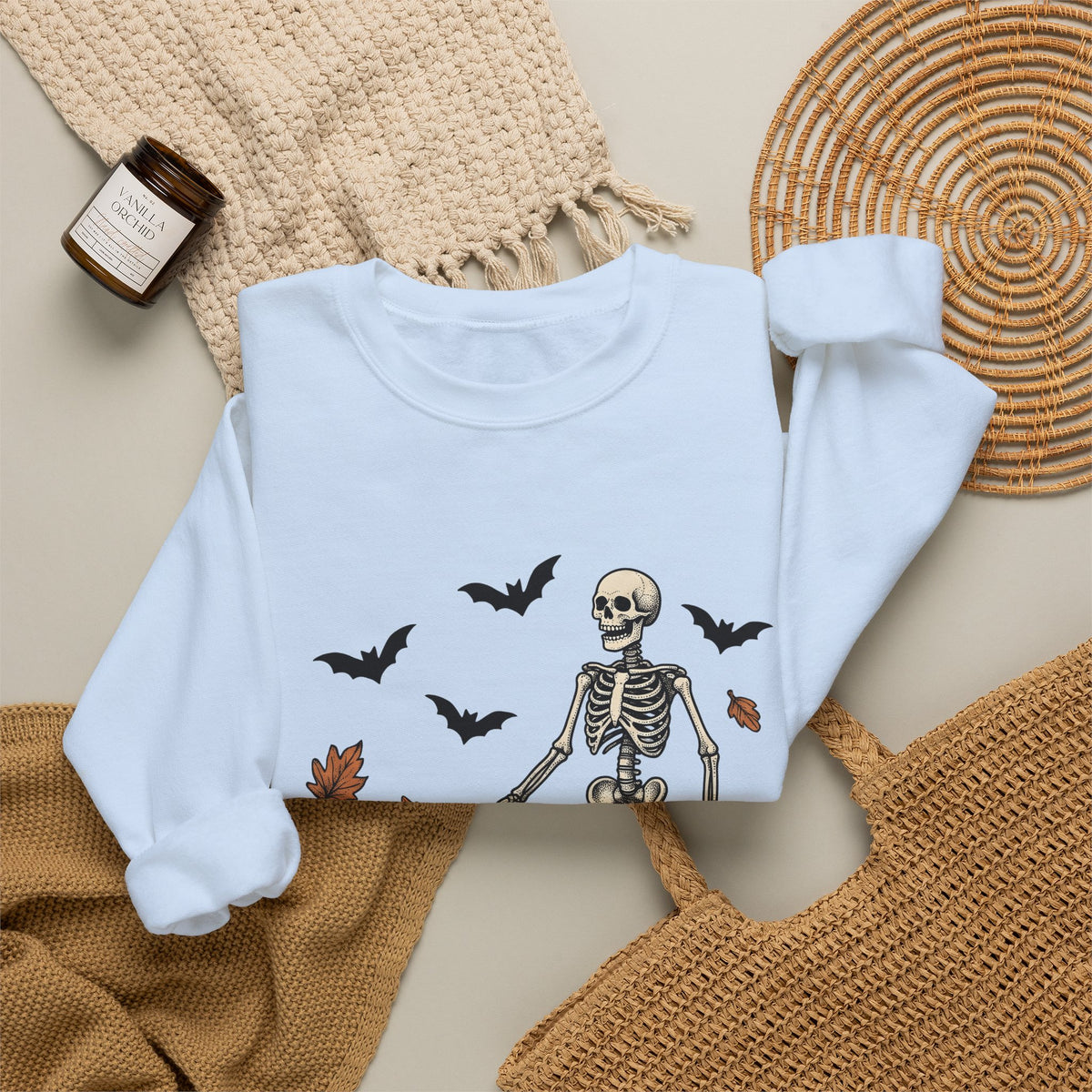 Dog Skeleton Costume Sweatshirt Halloween Animals Gift Women Scary Sweatshirt Dog Skeleton Sweatshirt Horror Fan Spooky Sweatshirt Creature Graphic Hand Drawn