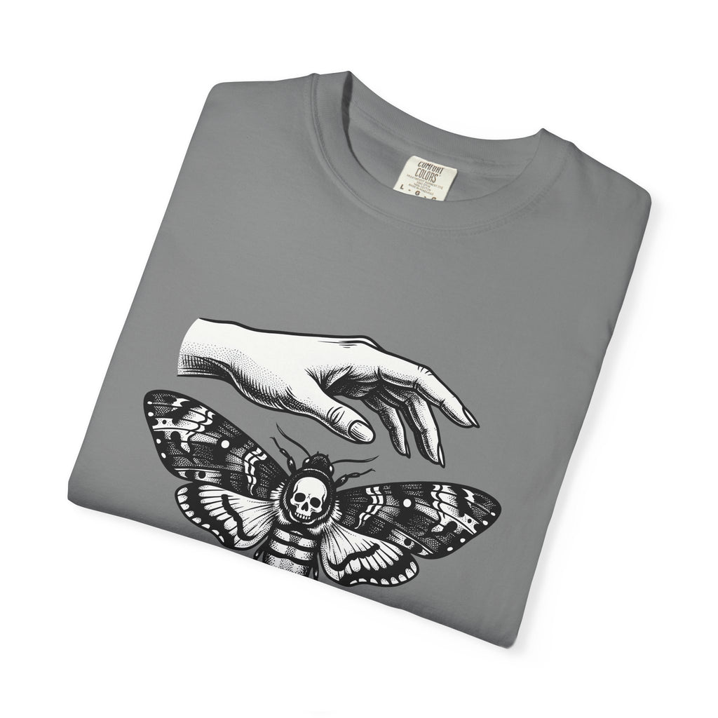 Skeleton Moth T-Shirt Boho Chic Dark Fashion Gift Women Traditional Tattoo T-Shirt Moth T-Shirt Bohemian Fan Sailor T-Shirt Gothic Graphic Antique