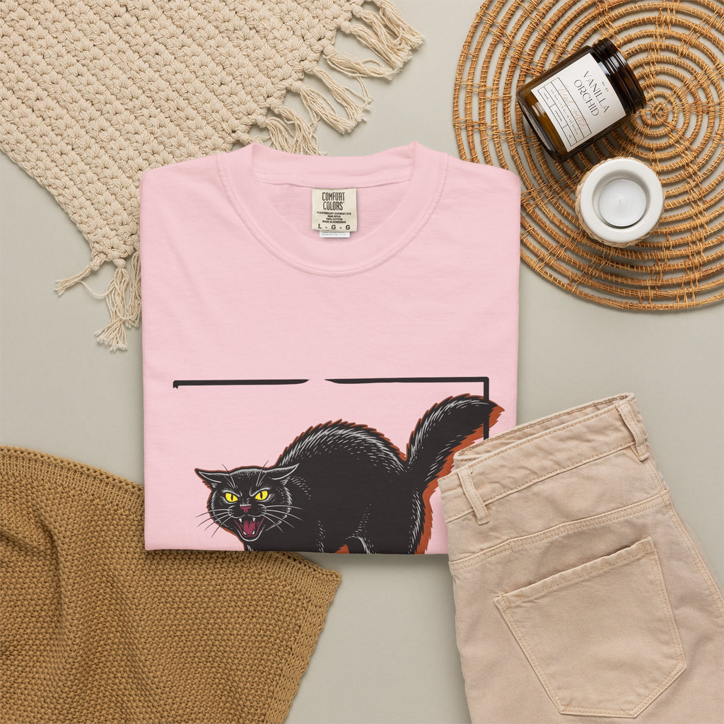 Ebony Cat Cat Event Gift Clean Black Cat Feline Fan Minimalist Party Aged Shining T-Shirt