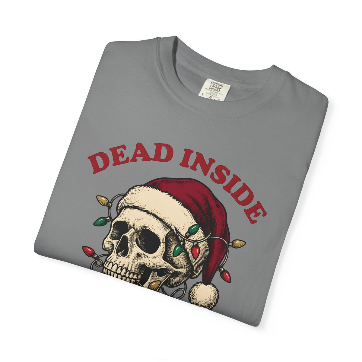 Skull Santa Hat T-Shirt Christmas Gothic Gift Women Tattoo T-Shirt Skull Cap T-Shirt Xmas Fan Ink T-Shirt Dark Graphic Vintage Christmas Lights