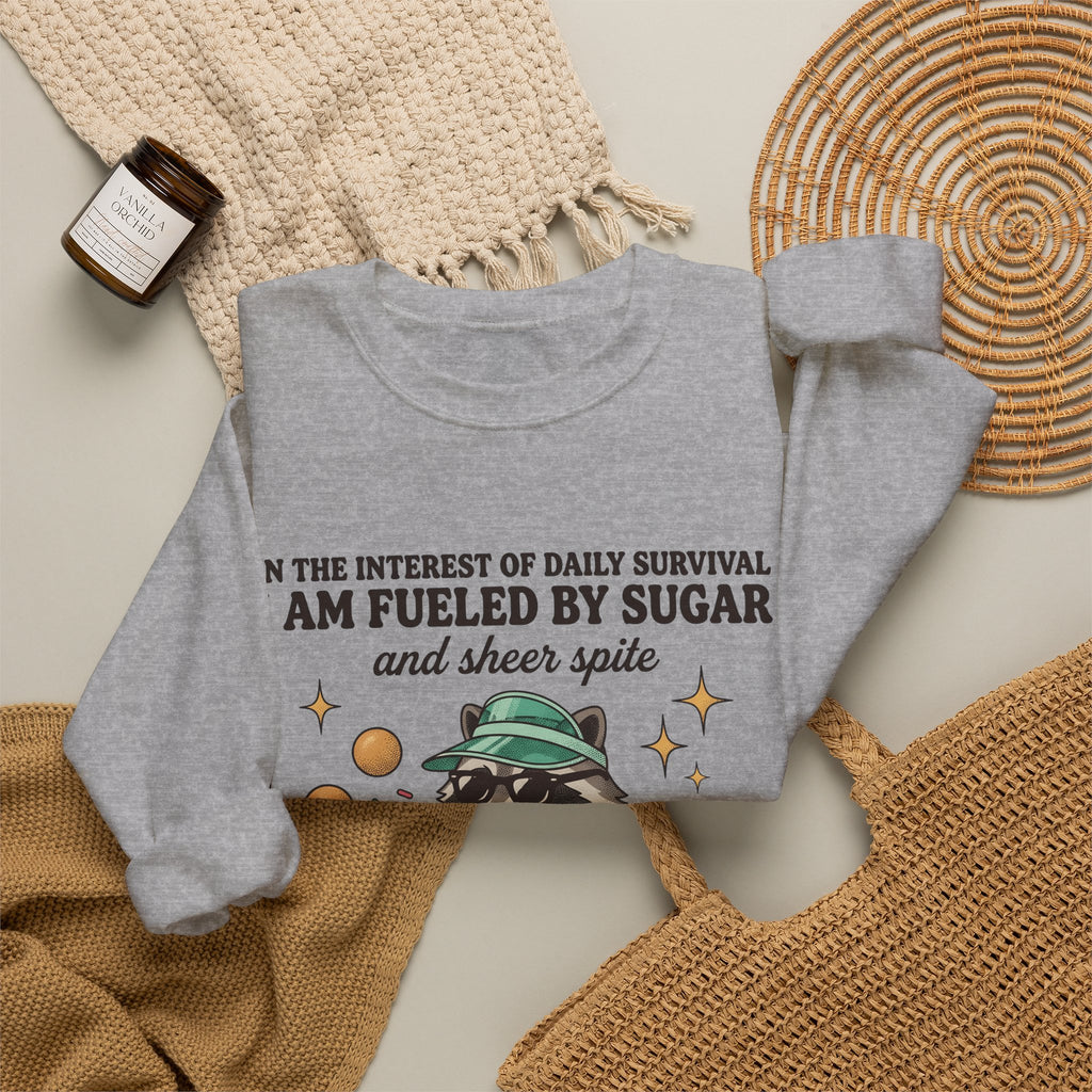 Raccoon Pastry Sweatshirt Desserts Wildlife Gift Women Comic Sweatshirt Pastry Chef Sweatshirt Sweets Fan Cartoon Sweatshirt Animal Graphic Vintage Candy Dots