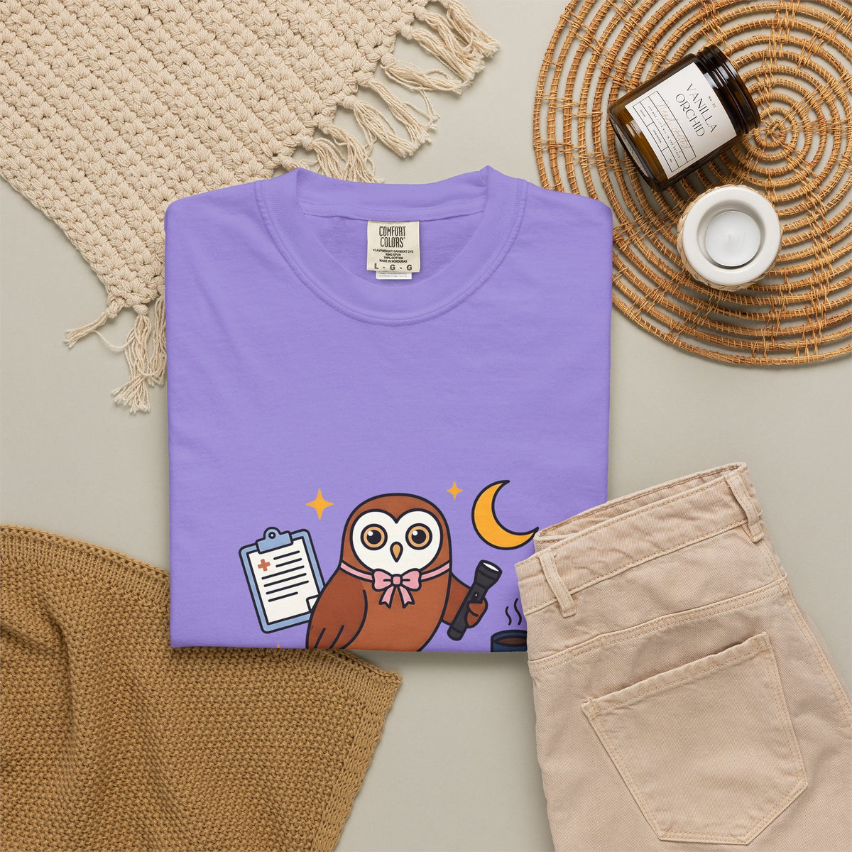 Owl Nurses Espresso Gift Comic Owl T-Shirt