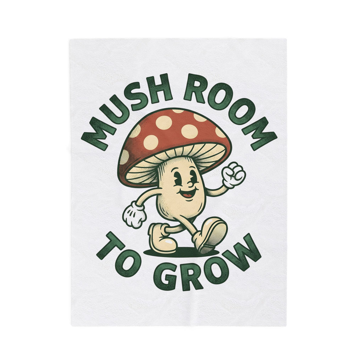 Funny Mushroom Blanket Funny Outdoors Gift Women Classic Blanket Toadstool Blanket Humor Fan Vintage Blanket Camping Graphic Hand Drawn Smiley Face