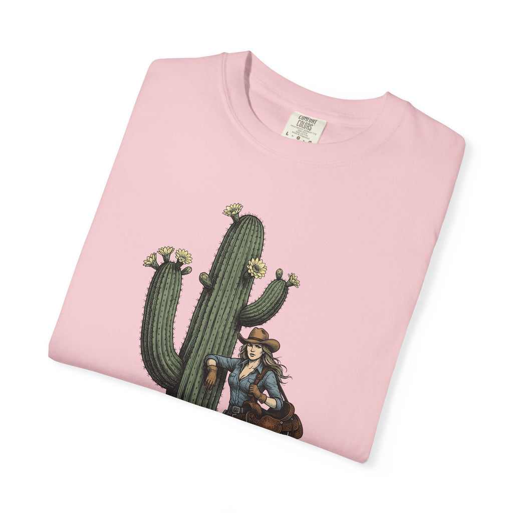 Cowgirl Cactus Cowgirl Ranch Gift Western Prickly Pear Cowboy Fan Rodeo Farm Vintage Saddle T-Shirt