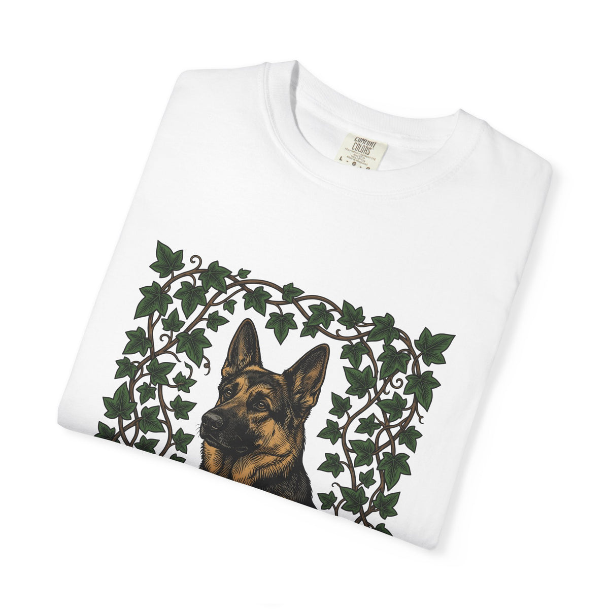 German Shepherd Dog T-Shirt Dog Outdoors Gift Women Realistic T-Shirt Alsatian T-Shirt Dog Fan Shepherd Graphic T-Shirt Retro Vine T-Shirt