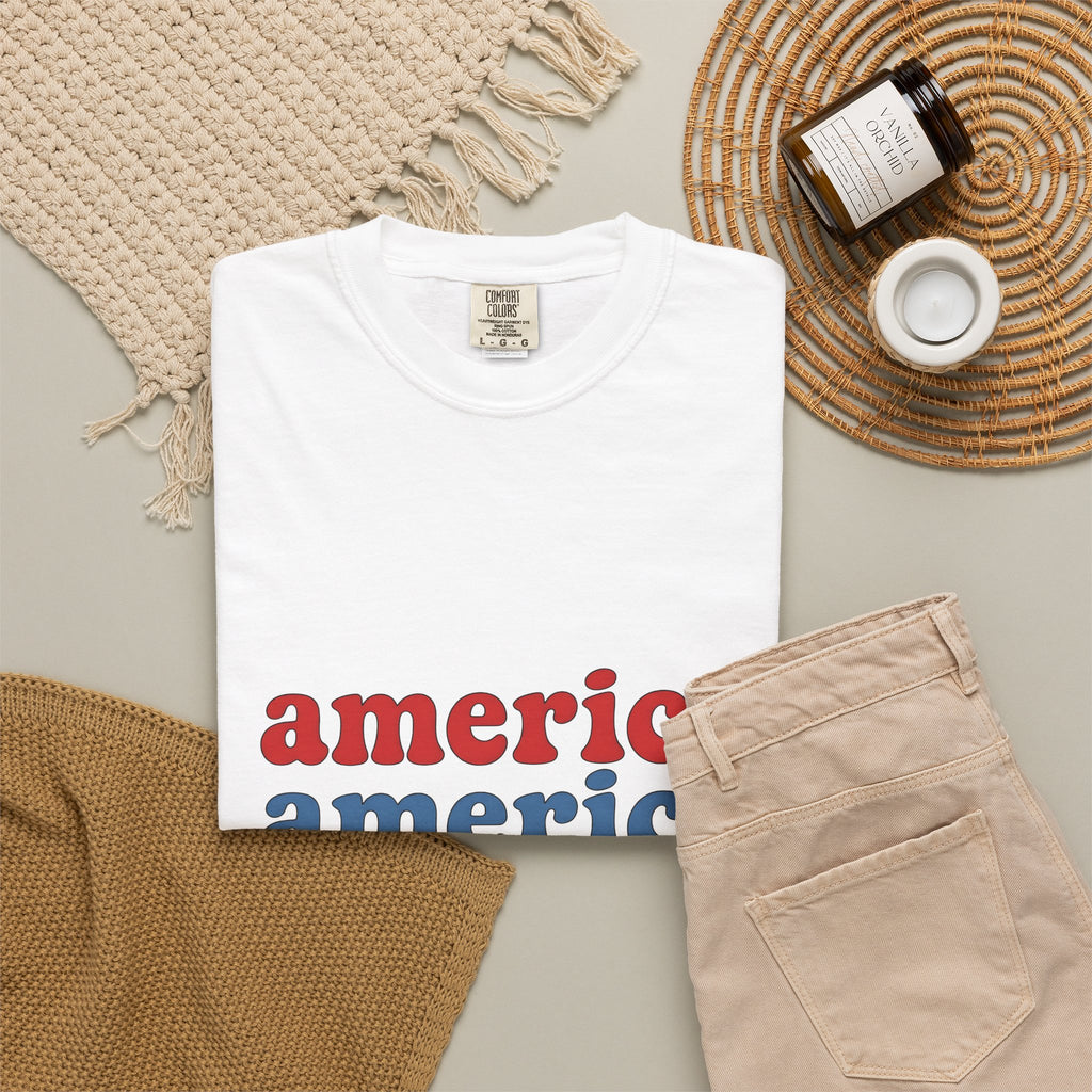 Patriotic Message T-Shirt America Event Gift Women Nostalgic T-Shirt Patriot T-Shirt American Enthusiast Vintage T-Shirt Festival Graphic Clean