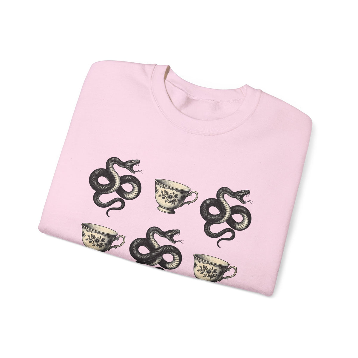Serpent Tea Cup Sweatshirt Boho Chic Magic Gift Women Retro Sweatshirt Tea Cup Sweatshirt Hippie Fan Vintage Sweatshirt Mystical Graphic Dark Flower Sweatshirt Sweatshirt