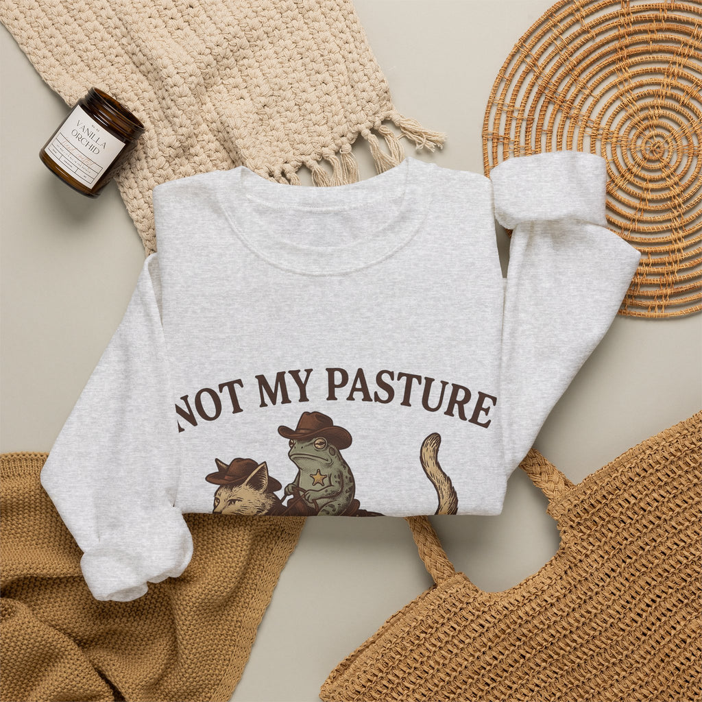 Ranch Cat Sweatshirt Cat Frontier Gift Women Distressed Sweatshirt Kitty Sweatshirt Feline Fan Vintage Sweatshirt Western Graphic Heritage Hoppy Frog Sweatshirt