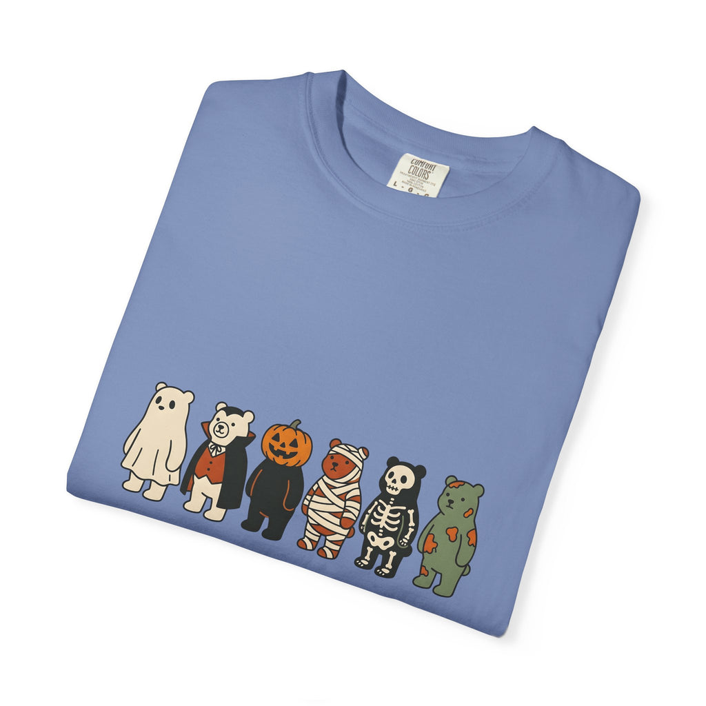 Bear Outfit T-Shirt Halloween Wildlife Gift Women Comic T-Shirt Teddy T-Shirt Halloween Fan Cartoon T-Shirt Animal Graphic Chibi Jack-O-Lantern