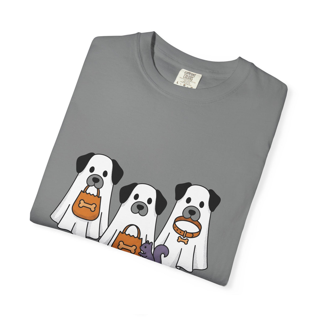 Phantom Puppies Halloween Pet Owner Gift Comic Ghost Dogs Spooky Fan Cartoon Dog Mom T-Shirt