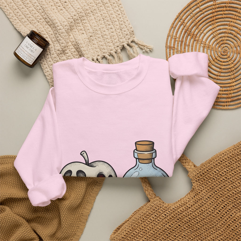 Deadly Fruit Elixir Sweatshirt Halloween Halloween Gift Women Cartoon Sweatshirt Poison Drink Sweatshirt Halloween Fan Comic Sweatshirt Spooky Graphic Hand