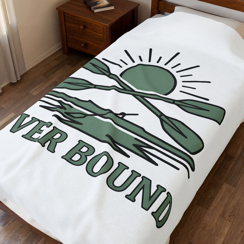 Crossed Canoe Paddles Blanket Kayaking Nature Gift Women Hand Drawn Blanket Paddles Blanket Kayaker Enthusiast Illustrated Design Outdoor Graphic