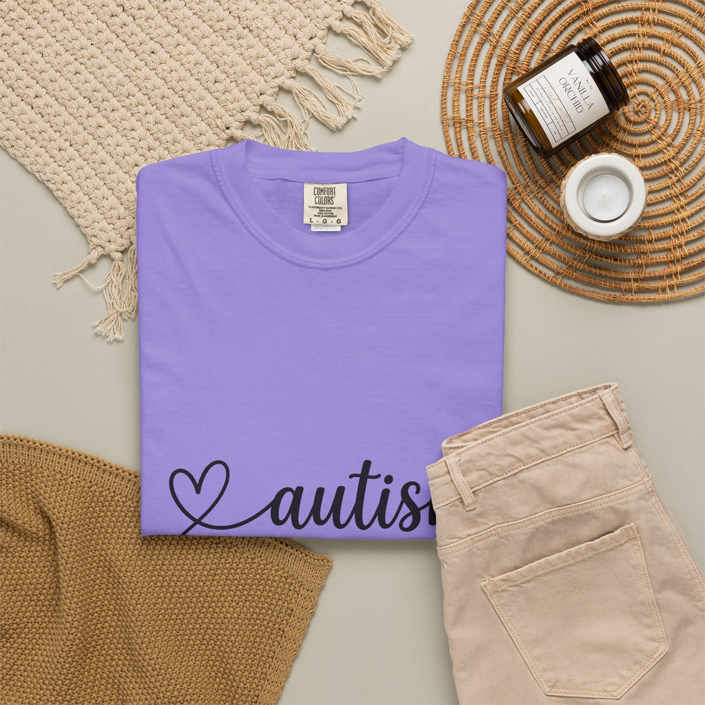 Heart Lettering T-Shirt Mom Relatives Gift Women Brush Lettering T-Shirt Heart Typography T-Shirt Motherhood Enthusiast Calligraphy T-Shirt Family