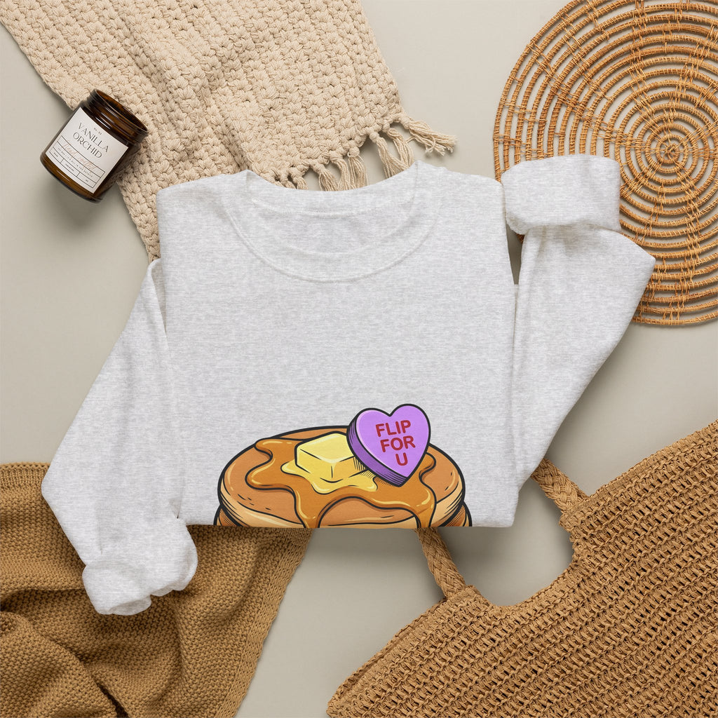 Pancakes Pile Sweatshirt Desserts Brunch Gift Women Comic Sweatshirt Pancake Stack Sweatshirt Sweets Fan Cartoon Sweatshirt Breakfast Graphic Design Graphic