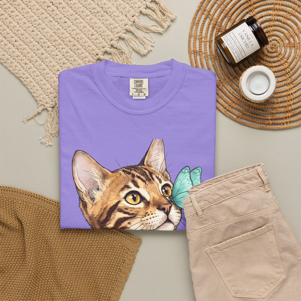 Domestic Cat Cat Fauna Gift Cartoon Kitten Cat Fan Feline Wildlife Gouache Bug T-Shirt