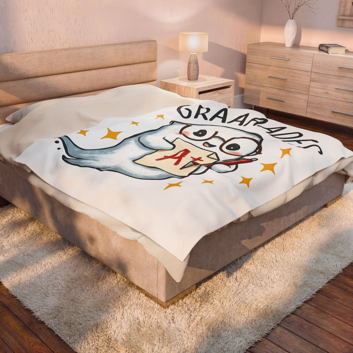Ghost Teacher Blanket Teachers School Gift Women Cute Kawaii Blanket Specter Blanket Educator Enthusiast Kawaii Blanket Classroom Graphic Cartoon