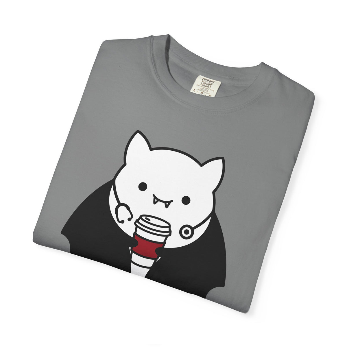 Vampire Coffee T-Shirt T-Shirt Nurses Fall Gift Women Cartoon T-Shirt Coffee Cup T-Shirt Nurse Enthusiast Comic T-Shirt Autumn Graphic Clean Nurse