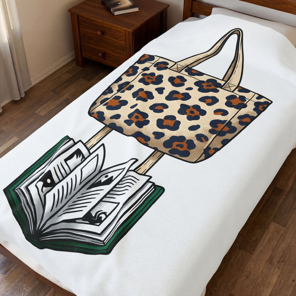 Leopard Blanket Blanket Teachers Literacy Gift Women Rustic Blanket Tote Blanket Educator Enthusiast Country Blanket Reading Graphic Simple Book