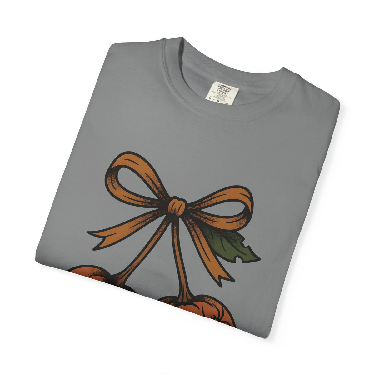 Pumpkin Cherry T-Shirt Halloween Seasonal Gift Women Farmhouse T-Shirt Gourd T-Shirt Spooky Fan Rustic T-Shirt Autumn Graphic Line Art Arachnid