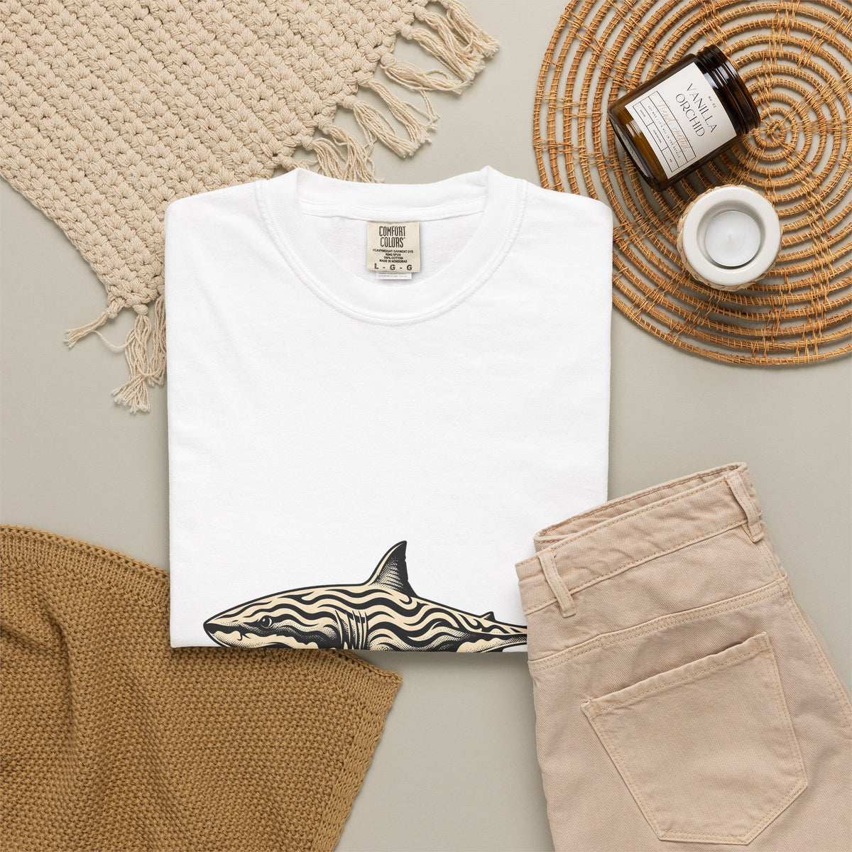 Shark T-Shirt Ocean Creatures Gift Women Geometric T-Shirt Shark T-Shirt Marine Fan Abstract T-Shirt Wildlife Graphic Sketch Bands T-Shirt