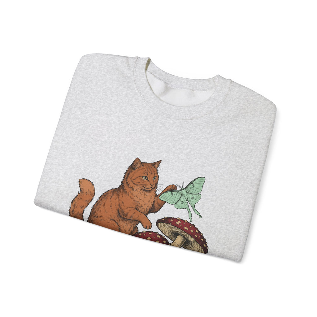 Kitty Toadstool Sweatshirt Cat Environment Gift Women Natural Sweatshirt Fungus T